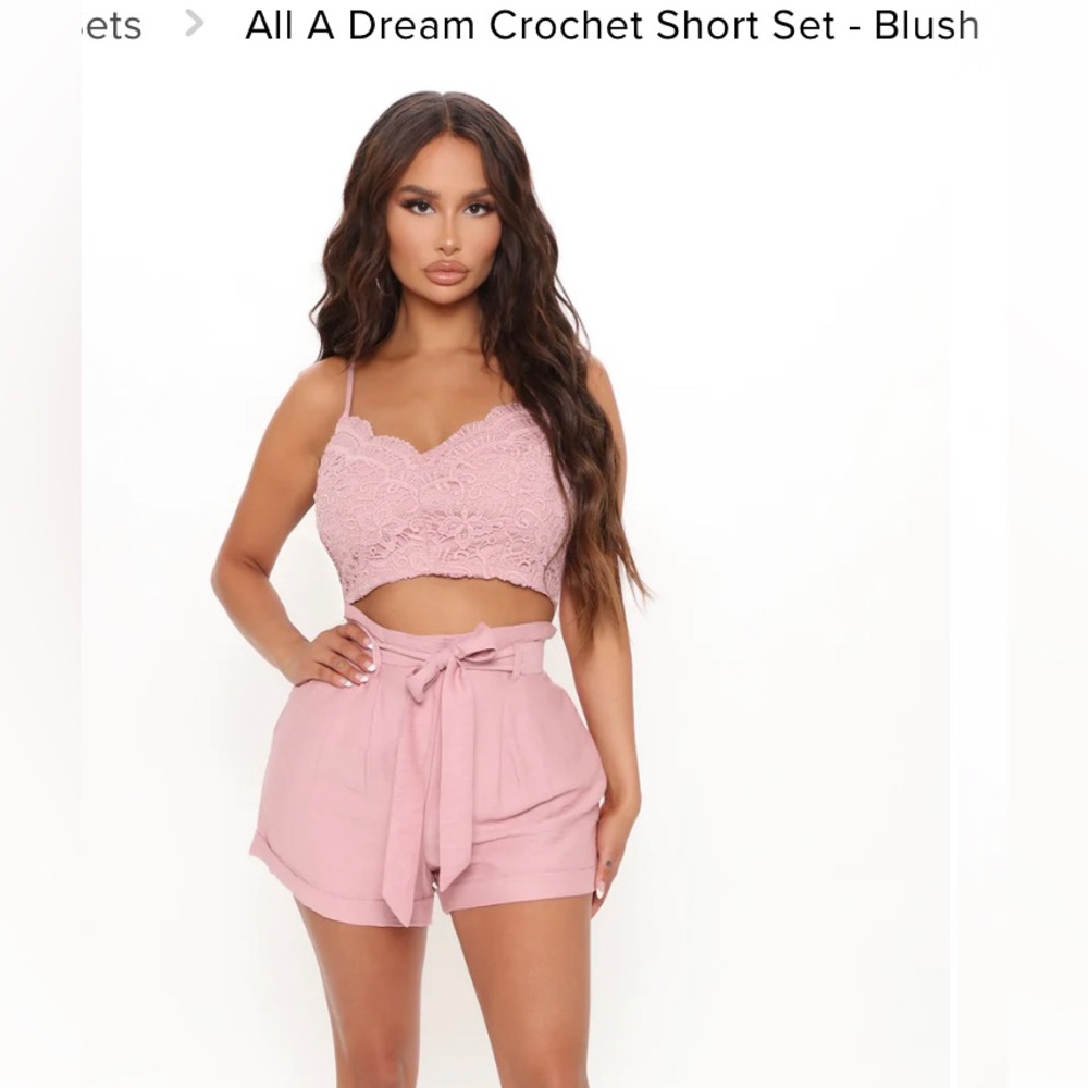 Fashion Nova - It Was All A Dream Crochet Short Set - Medium